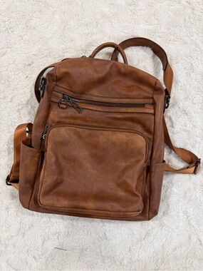 Women’s Brown Faux Leather Backpack